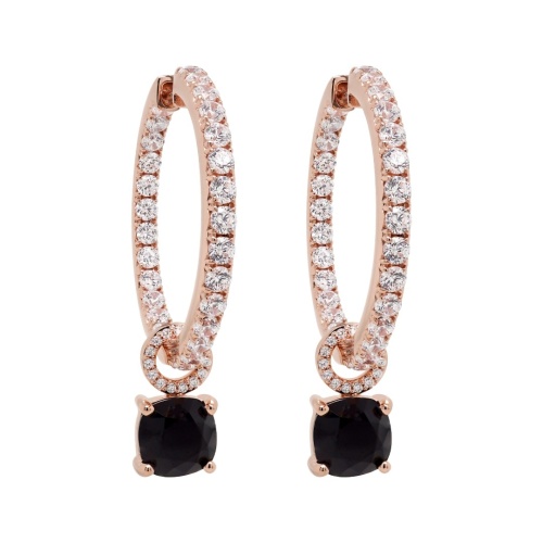 Fancy Stone charm earrings Jet