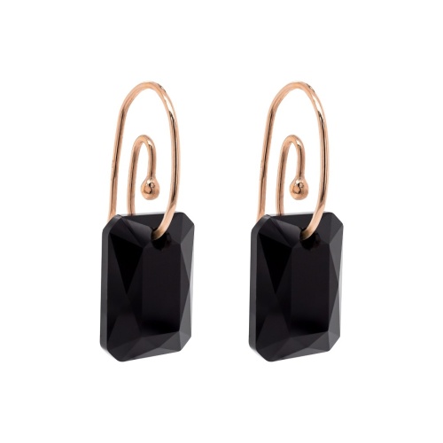 Emerald Cut Earrings Jet