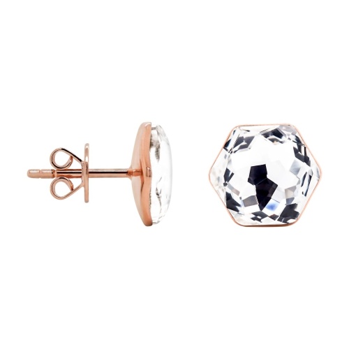 Fantasy Hexagon Stud Earrings Crystal
