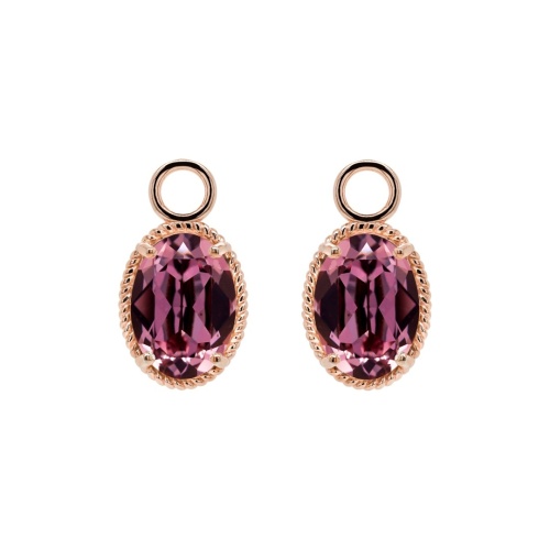 Oval Fancy Stone Charms Antique Pink