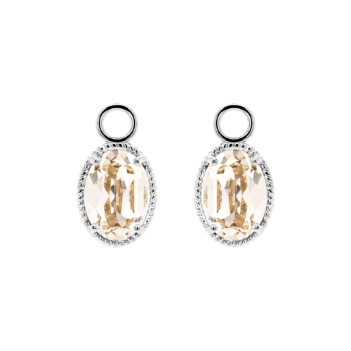 Oval Fancy Stone Charms Lt Silk
