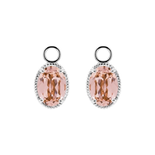 Oval Fancy Stone Charms Vintage Rose