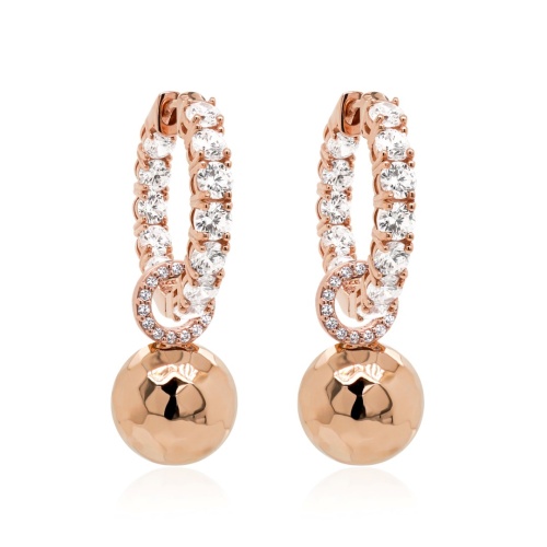 Silver earrings Crystal Ball