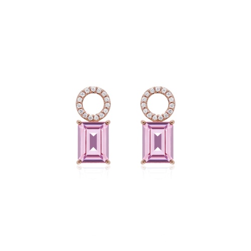 Baguette Earring Charms Light Amethyst
