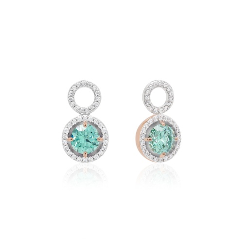 Pure Brilliance Earring Charm Rose Gold-plated Prongs Fancy Lt Green