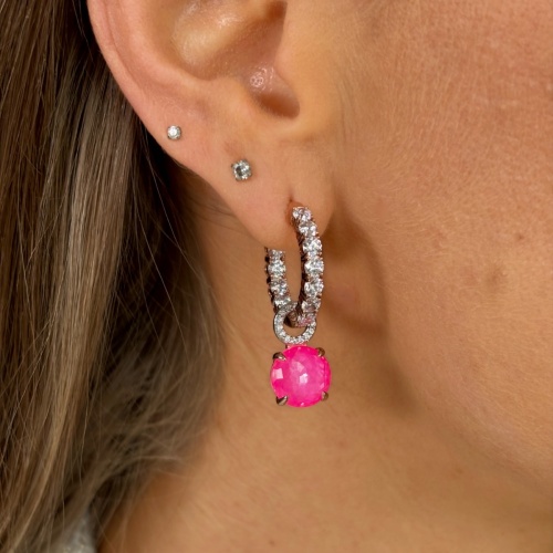 Sparkling Electric Charms Blue Rose gold-plated prongs