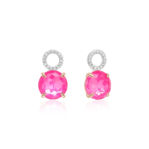 Sparkling Electric Charms Electric Pink Rose gold-plated prongs