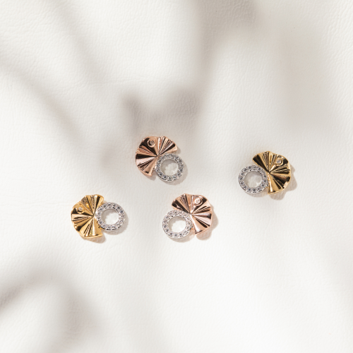 Gilded Wave Earring Charms Yellow gold-plated