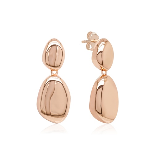 Liquid Gold Drop Earrings Rose Gold plated 