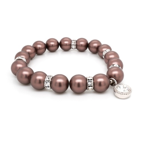 Pearl Bracelet Velvet Brown