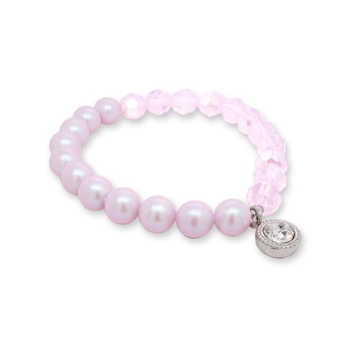 Crystal-Pearl bracelet Pink