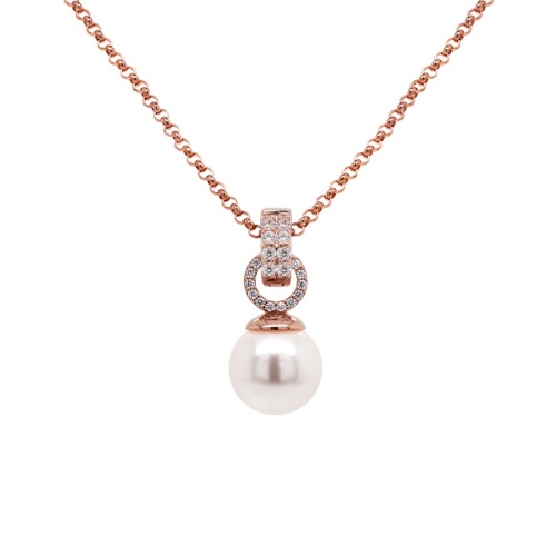 Sparkling Pearl Necklace Set 10mm