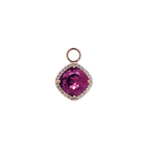 Fancy Stone Charm Rose gold-plated Amethyst