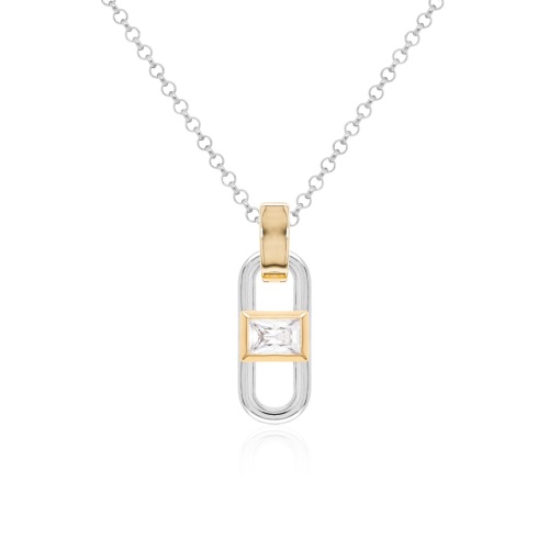 Fabulous Zirconia Link Necklace Yellow-gold plated