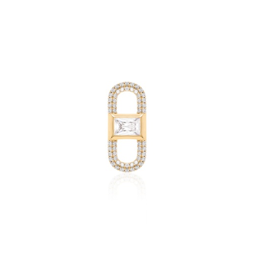 Fabulous Sparkling Zirconia Link Necklace charm Yellow-gold plated