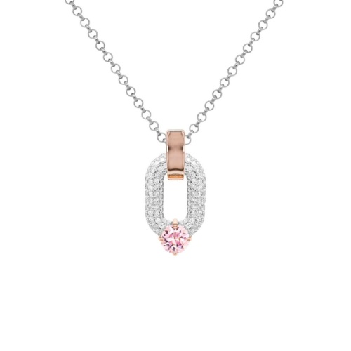 Oval Drop Link Necklace Set Morganite