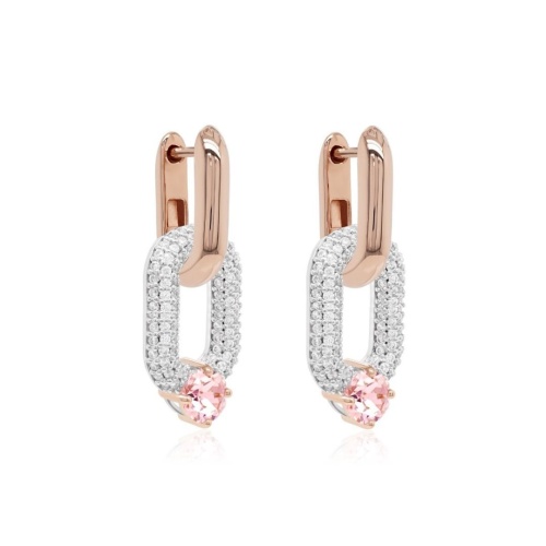 Oval Drop Link Earring Set Morganite
