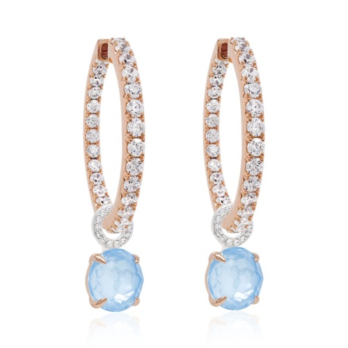 Sparkling Milky Charm & Infinity  Earring set Rose Gold-plated Sky Ignite