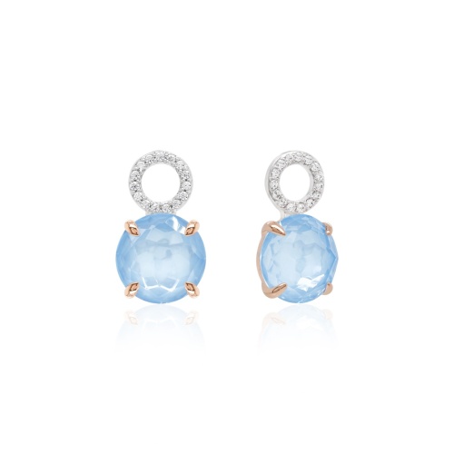 Sparkling Milky Charms Rose gold-plated Prongs Sky Ignite