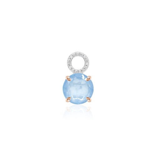 Sparkling Milky Necklace Charm Rose gold-plated Prongs Sky Ignite