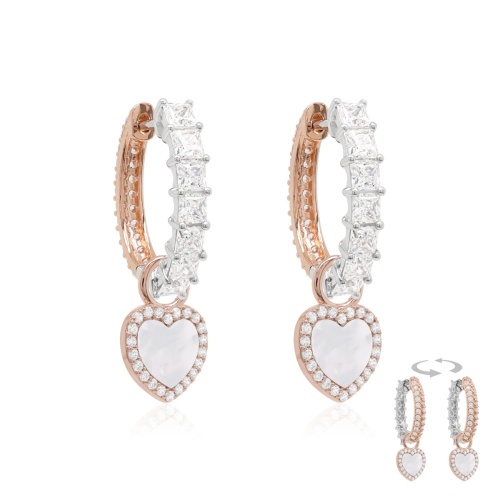 MOP Heart charm Two-sided earrings 