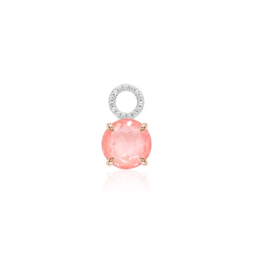 Sparkling Milky Necklace Charm Rose gold-plated Prongs Flamingo Ignite