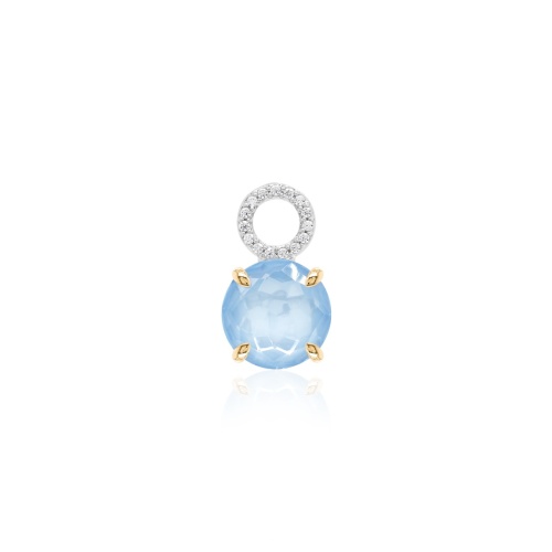 Sparkling Milky Necklace Charm Yellow gold-plated Prongs Sky Ignite