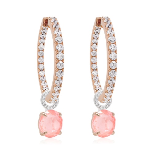 Sparkling Milky Charm & Infinity  Earring set Rose Gold-plated Flamingo Ignite