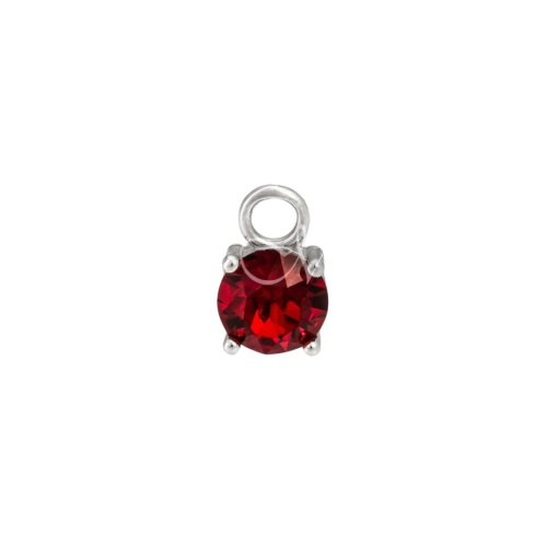 Round Stone Siam Single Charm