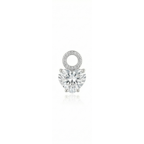 Forever Heart Single Charm Rhodium Plated Crystal