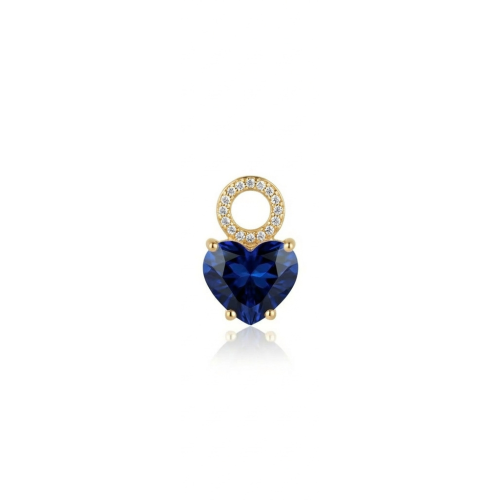 Forever Heart Single Charm Yellow Gold-Plated Dark Sapphire