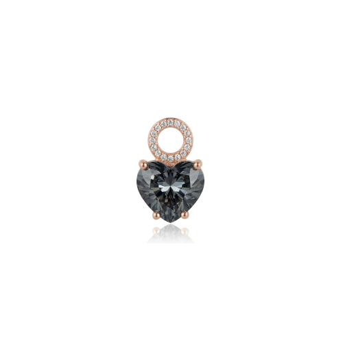 Forever Heart Single Charm Rosé Gold-Plated Silver Night