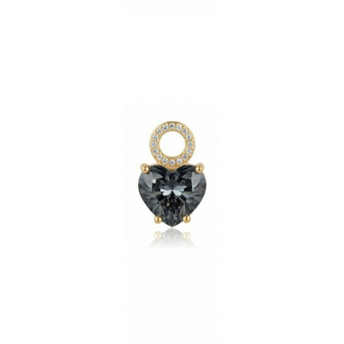 Forever Heart Single Charm Yellow Gold-Plated Silver Night