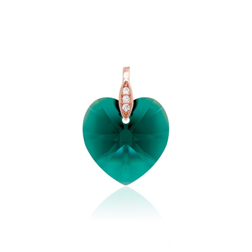 Crystal Heart Pendant Emerald