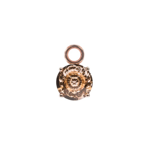Fancy Stone Light Peach Rose gold-plated Single Charm