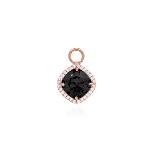 Fancy Stone Charm Graphite Rose Gold-plated