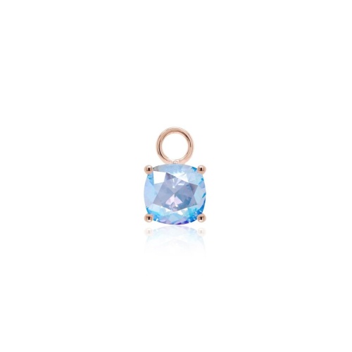 Fancy Stone Rose Gold-plated Lt Sapphire Shimmer Single Charm