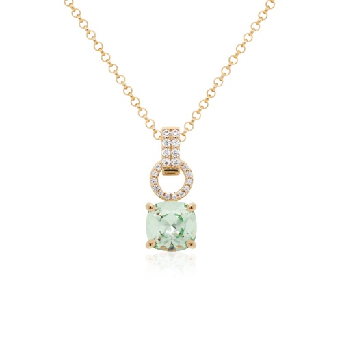 Fancy Stone necklace set Yellow gold-plated Chrysolite
