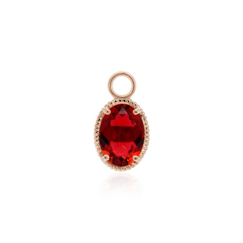 Oval Fancy Stone Scarlet Ignite Sinlge Charm Rose gold-plated