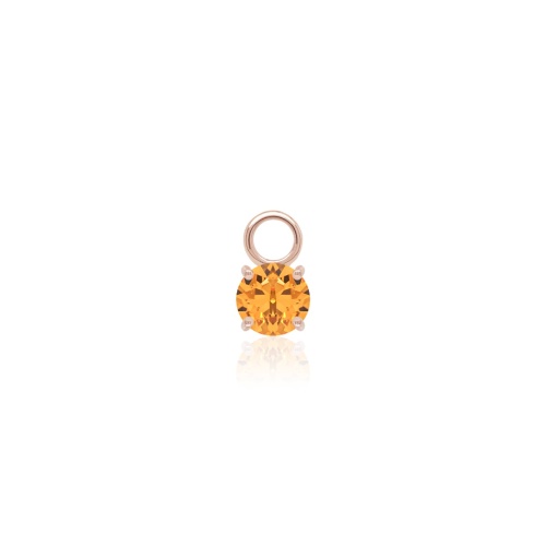 Mini Necklace Charm Rose gold-plated Dark Orange