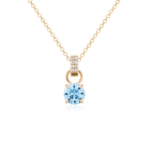 Mini Charm Necklace Set Yellow gold-plated Light Turqouise