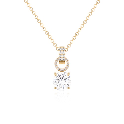 Charm Necklace Crystal Yellow gold-plated