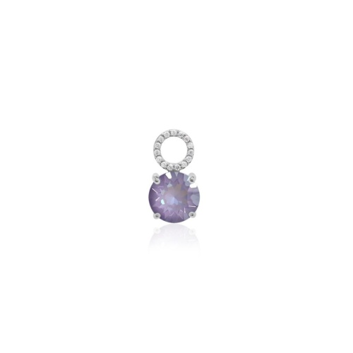 Single Charm Lavender Delight Rhodium plated