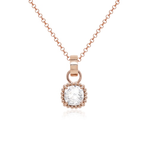 Bubbly Charm Necklace Set Crystal Rose Goldplated
