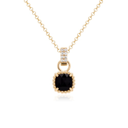Bubbly Charm Necklace Yellow gold-plated Jet
