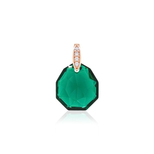 Pear Drop Pendant Rose gold-plated Emerald