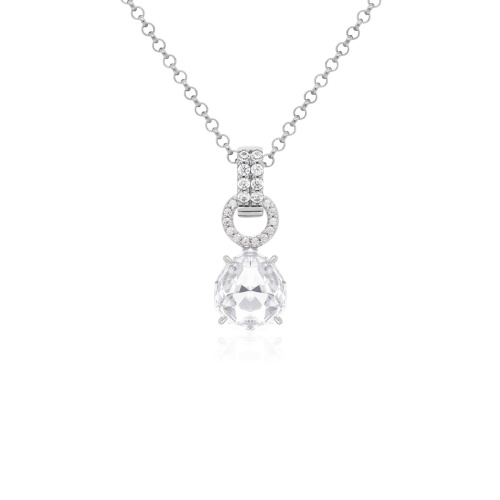 Sparkling Drop Necklace Set Rhodium plated Crystal
