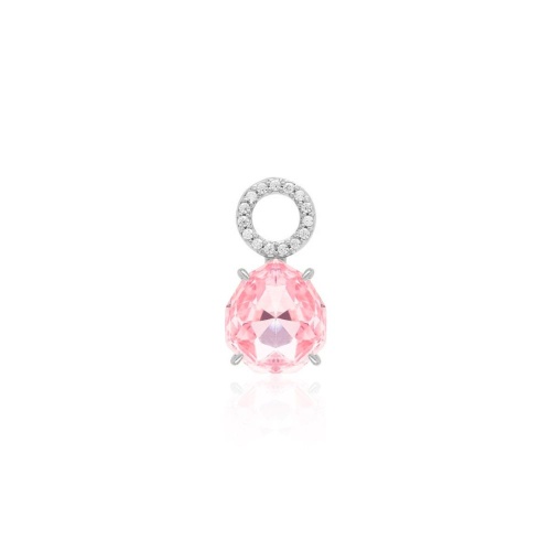 Sparkling Drop Single Charm Rhodium plated Light Rose