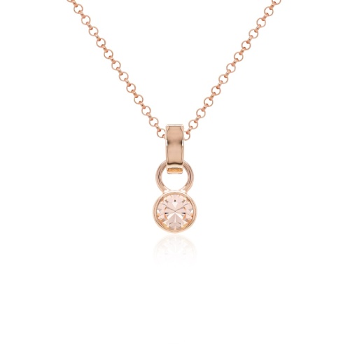 Round Frame Mini Necklace Set Rose gold-plated Gold Quartz