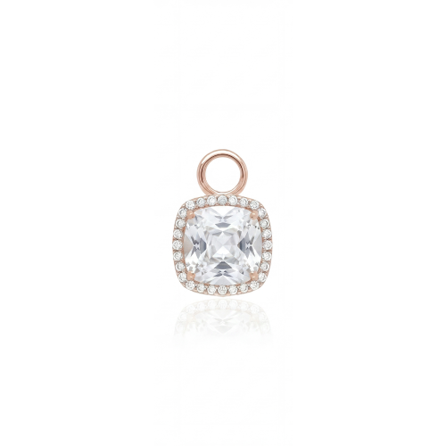 Vintage single charm rose gold-plated Crystal